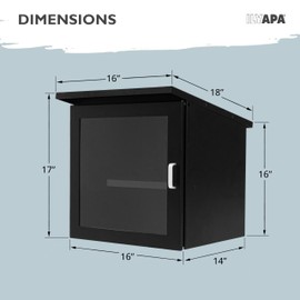 Ilyapa Outdoor Library Book Box - Free Literature Exchange Kit for Outside - Black Powder Coated Steel - with Easy 4x4 Post Mount - 16x14x17 Inch