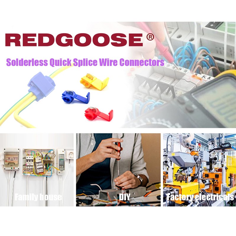 REDGOOSE 100PCS Solderless Quick Splice Wire Connectors, 12-10 AWG Lock