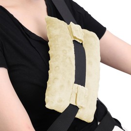 Post Surgery Seat Belt Pillow, Masterectomy Seatbelt Pillow, Hysterectomy Pillow Abdominal Surgery Seat Belt Cushion, Port Pillow, Heart Surgery Cushion, Tummy Tuck and C-Section Recovery (Beige)