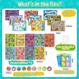 Potty Training Charts for Toddlers Boys & Girls, Scratch and Sniff Smelly 9 Fruits Styles Potty Reward Chart Toddler with Fun Reward Smelly Stickers & Potty Training Toilet Color Changing Sticker