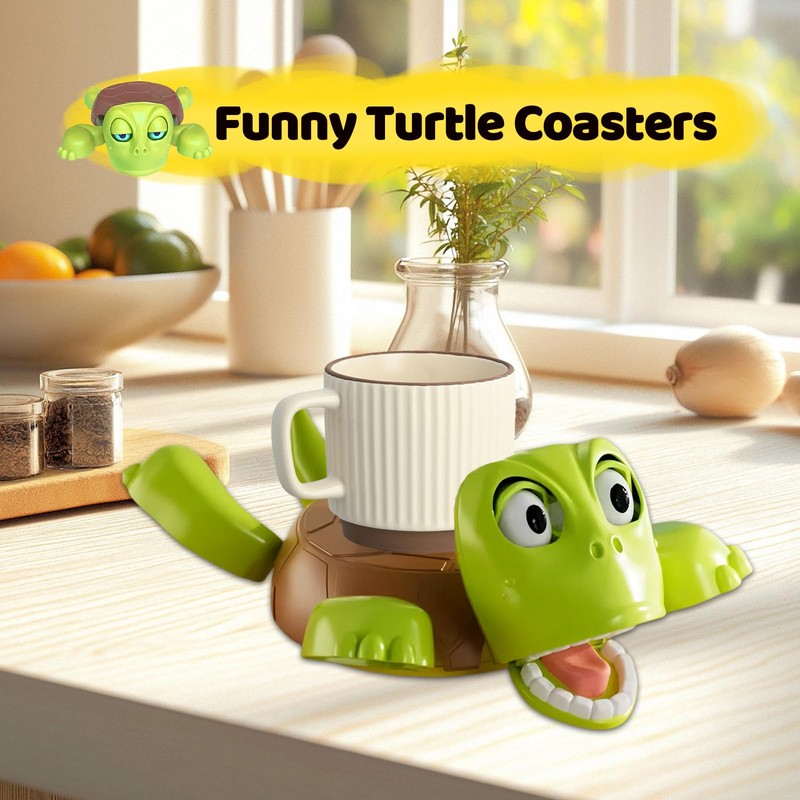 LUMOOM Funny Turtle Coaster, 3D Printed Drink Holder, Funny Anti-Stress