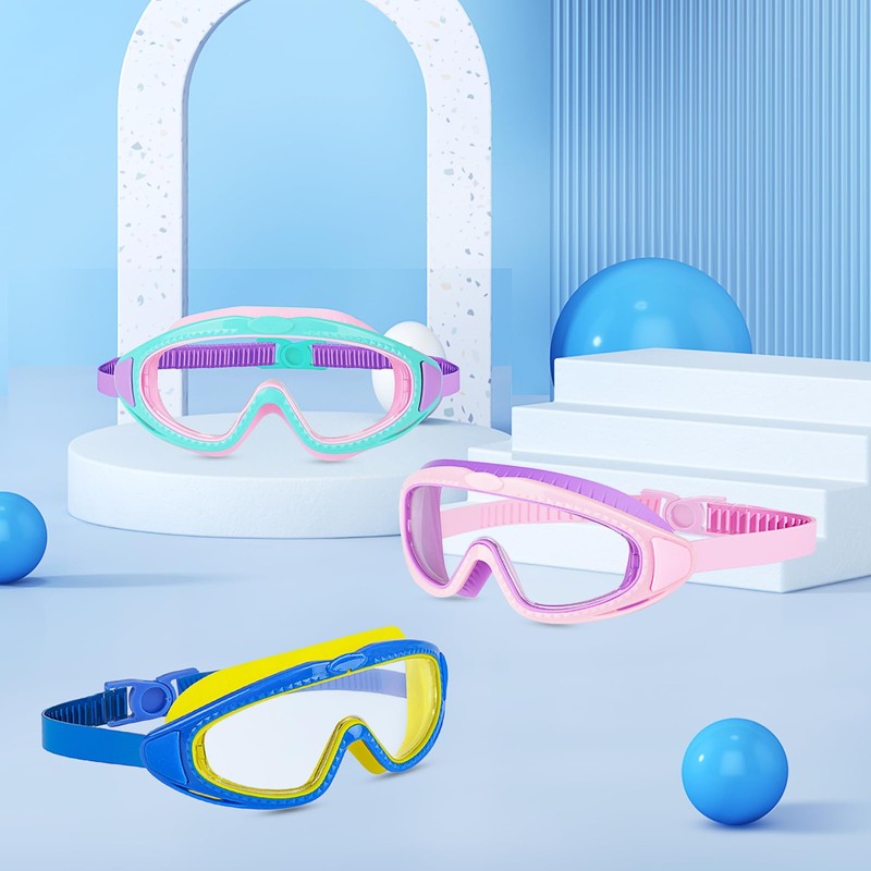 Mezere Schwimmbrille Kinder 3-6 Jahre Taucherbrille Herren Damen Schwimmbrillen Anti-Beschlag