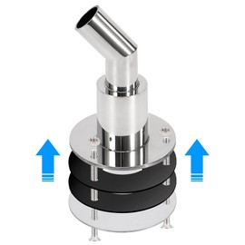 QIMEI-SHOP Through Hull Exhaust Skin Adjustment Stainless Steel 316 Diesel Heater Auxiliary Heater Exhaust Pipe for 24 mm Exhaust Hose Boat Car Truck Curved