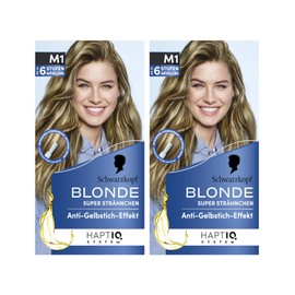 Schwarzkopf Blonde M1 Super Highlights (2 x 103 ml), Highlight Set for Oil-Activated Hair Lightening with HaptIQ System, Up to 6 Levels of Lightening for Sun-Kissed Highlights
