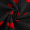 Red Heart Print Dress Valentines Day Dresses Black Sheer Mesh