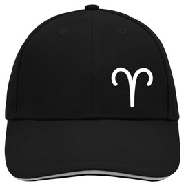 Huuraa Cap Hat Aries Zodiac Sign Gift Aries Gift Idea, Black/Light Grey, Unit size