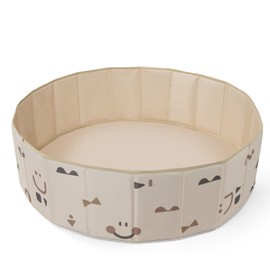 GOGOSO Foldable Ball Pit for Toddlers Large Foldable Puppy Dogs Cats Baby Infant Kids Portable Corner Ball-Pit Big Pop Up Collapsible Soft Play Tent Indoor Outdoor (Balls no Include) Beige Smile