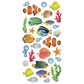 Paper House Tropical Ocean Fish  Holographic Foil Stickers Planner Supply Craft Scrapbook