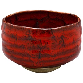 Mino Ware Matcha Bowl, Demon Crimson
