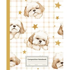 Composition Notebook College Ruled: Shih Tzu Illustration | Cute Dog Breed Journal For School, College, Office, Work | Wide Lined