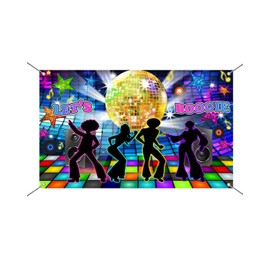 Avezano Disco Party Backdrop Banner 70s 80s 90s Disco Dance Banner Decorations for Disco Party Let's Glow Crazy Neon Birthday Backgroud Banner Party Supplies 70.8 x 43.3 Inch