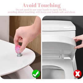 Voyyphixa 4Pcs Rose Shape Toilet Button Pusher, Toilet Push Button Topper Toilet Flusher Top Push Button for Long Nail for Toilet Lid & Tank Covers Drawer Toilet Tank Button Aid Bathroom Decor (Rose)