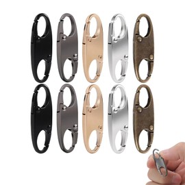 Enweibingshi 10 Pcs Zipper Clips, Double Opening Snap S Hooks, Anti Theft Zip Connector Compatible with Backpacks, Small Carabiner Clips for Traveling Camping