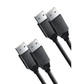 AICHESON 2 Pack 4.3ft/1.3m Type A Male to Type A Male Cable for Laptop Cooling Pads - USB A to USB A Black for Laptop Coolers