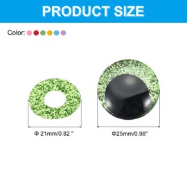 PATIKIL 25mm Flash Safety Eyes, 48 Pcs Doll Eyes Realistic Colorful Crocheting Safety Eyes for Decor Crochet Accessories Dolls Craft, Mixed Colors