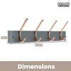 keypak 4 Double Hook Coat Rack - Polished Copper on