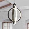 BNHHLZ Modern LED Chandelier Black Ring Pendant Light Fixtures 4000K
