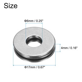 sourcing map TC411+2TRA Needle Roller Thrust Bearings with Bearing Washers, 6mm Bore Diameter, 17mm OD, 4mm Total Thickness for Lawn Mower Truck Power Steering