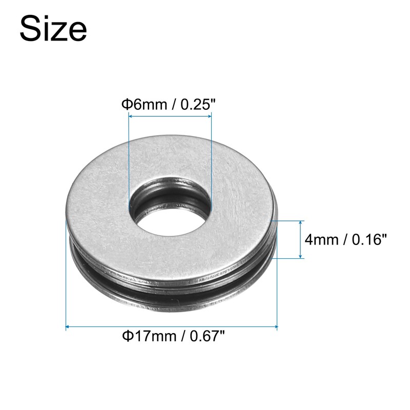 sourcing map TC411+2TRA Needle Roller Thrust Bearings with Bearing Washers,
