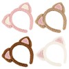 Framendino, 4 Pack Cat Ear Headband Plush Kitty Hairbands Fluffy
