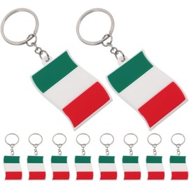 FUOYLOO Llavero de Bandera Italiana de Pvc y Aleación de Zinc para Mochila o Bolso, Paquete de 10 Piezas, Resistente para Uso Diario y Recuerdo de Viaje