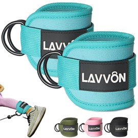 LAVVON Ankle Straps for Cable Machines Kickbacks - Adjustable Comfort Ankle Cable Attachments for Gym Ankle Cuff Cable Machine Glute Kickback Straps - Leg Extensions, Curls & Ankle Cuffs Women (Mint)