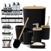 Clara Clark - Juego de Accesorios de baño Negro, Juego