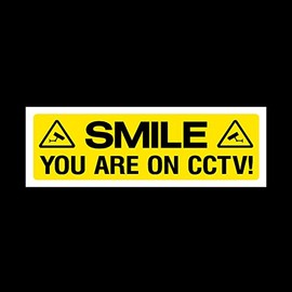 Smile you are on CCTV Plastic Sign - Security, Camera, Closed Circuit TV, Warning Safety (MISC3)
