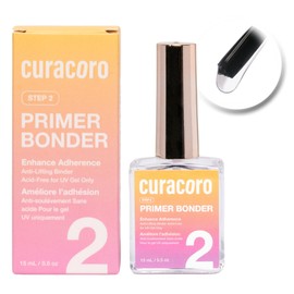 Curacoro Nail Primer Bonder - 15ml Nail Primer Bond for Gel Polish & Acrylic, No Yellowing No Burn Long-Lasting Adhesion, Fast Air-Drying, Nail Supplies & Home Salon