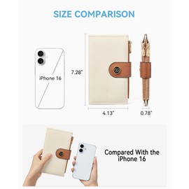 BOSTANTEN Leather Wallets for Women Large RFID Blocking Slim Bifold Purse Card Holder with Zipper Pocket Beige Brown