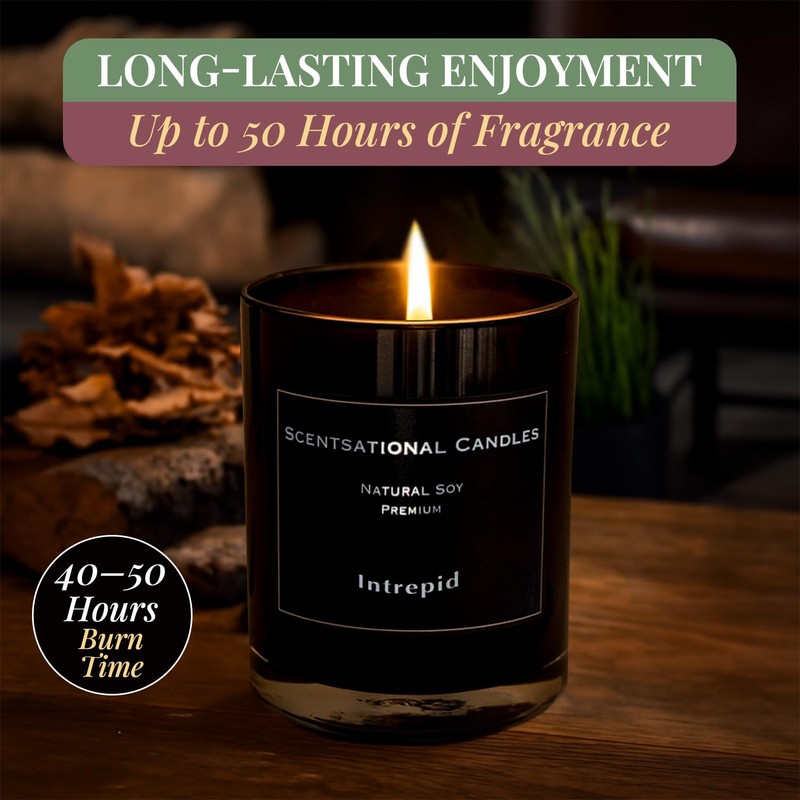 Scentsational Intrepid Man Candle – 11 Oz Hand-Poured Soy Wax
