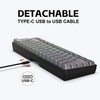 Snpurdiri 60% Wired Gaming Keyboard, RGB Backlit Ultra-Compact 61 Keys
