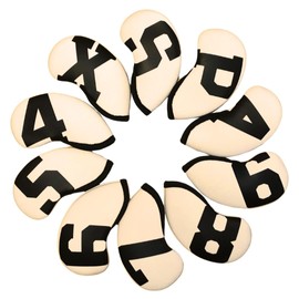 SYLVAN SPACE Iron Cover, Set of 10, Includes Count, Golf Headcover, Neoprene (White x Black)