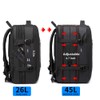 BANGE 45L Expandable Backpack, Water Resistant, Suitable for Travel, College