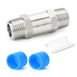 TAISHER 1PCS 304 Stainless Steel 1/2" NPT Male Check Valve,Backflow Prevention,One Way Non-Return Check Valves
