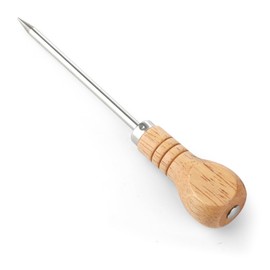 OIHCAZ Bradawl Tool with Wooden Handle 180mm (7"), Versatile Sewing Awl Tool Stainless Steel Bradle Tools for Ice Sculpting, Leather Crafting, Woodworking, DIY Projects