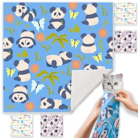 Cat Wrap for Grooming-Premium Cat Grooming Wrap Cat Restraint for Nail Clipping, Self-Adherent Soft Cat Blanket to Wrap Cat Anti-Scratch Anti-Escape Grooming Bag (Blue, L(Within 9lbs))