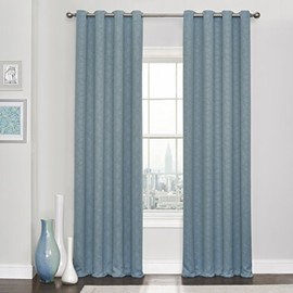 Eclipse Blackout Curtains for Bedroom - Kingston 52" x 95" Insulated Darkening Single Panel Grommet Top Window Treatment Living Room, Spa