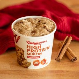 Bootylicious | High-Protein Muffin | 25g Protein, 7g Net Carbs, 1.86-1.76oz Cup, 12-Pack (Cinnamon Bun)