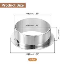 uxcell 2 Pcs 1.58 inch (40mm) Nylon Desk Grommets, Plastic Cable Hole Cover, Wire Cord Cable Organizer for Computer Desk Cabinet, Silver