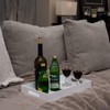 MUKEEN Glossy White Sturdy Acrylic Serving Tray with Handles 10x15x2H