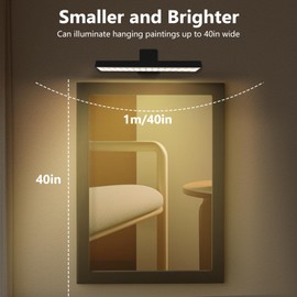 VIGMOJ 2Pack Picture Light Battery Operated with Remote, LED Painting Light for Art with 3 Lighting Colors & Dimmable, LED Art Display Accent Light on Wall for Pictures Dartboard Photo Frame Portrait