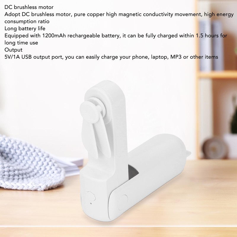 Handheld Fan Foldable Multifunctional 1200mAh USB Rechargeable Battery Portable Fan