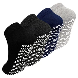 Artfasion Non Slip Socks with Grip: Men's Grippy Non Skid Ankle Socks for Hospital Elderly Women Pilates Fitness 4 Pairs Color Mixing-Large