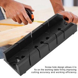 Cunyuer Miter Saw Box, 0/22.5/45/90 Degree Woodworking Miter Saw Box Cabinet, Wood Gypsum Oblique Cutting Tool for Woodworking
