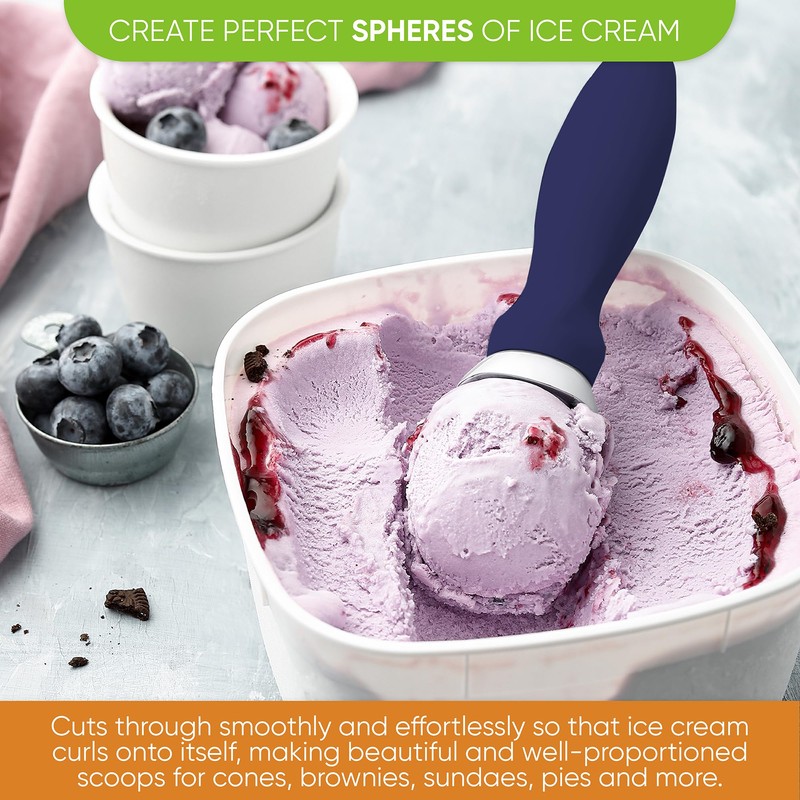 Spring Chef Ice Cream Scoop with Soft Grip Handle, Professional