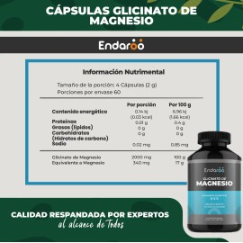 Glicinato Magnesio 500 240 Cápsulas Sabor