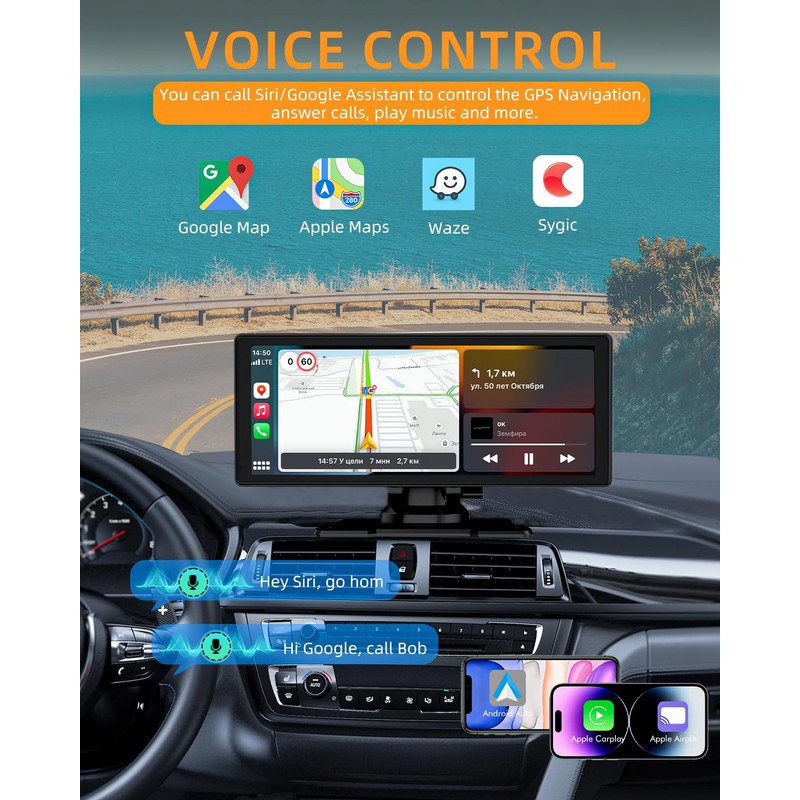 Bytelink A301 8.88 Inch Smart Carplay Screen Connects iOS &