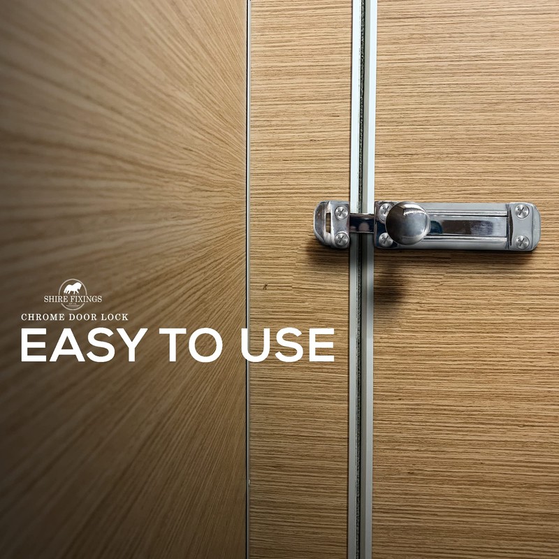 1 Pack Polished Chrome Sliding Door Lock, Heavy-Duty Steel Door