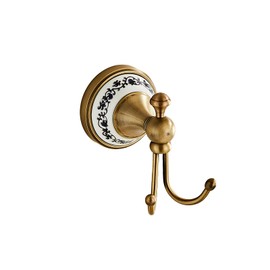 NEWRAIN Towel Hooks for Bathrooms, Wall Mounted Antique Brass Towel Holder, Heavy Duty Screw-in Coat Robe Hook for Kitchen, Bedroom,Hotel,Pool,Coat